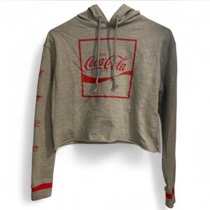 Coca-Cola Grey Cropped Hoodie